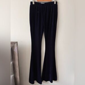 Rat & Boa Blue Velvet Flared Pants - Medium